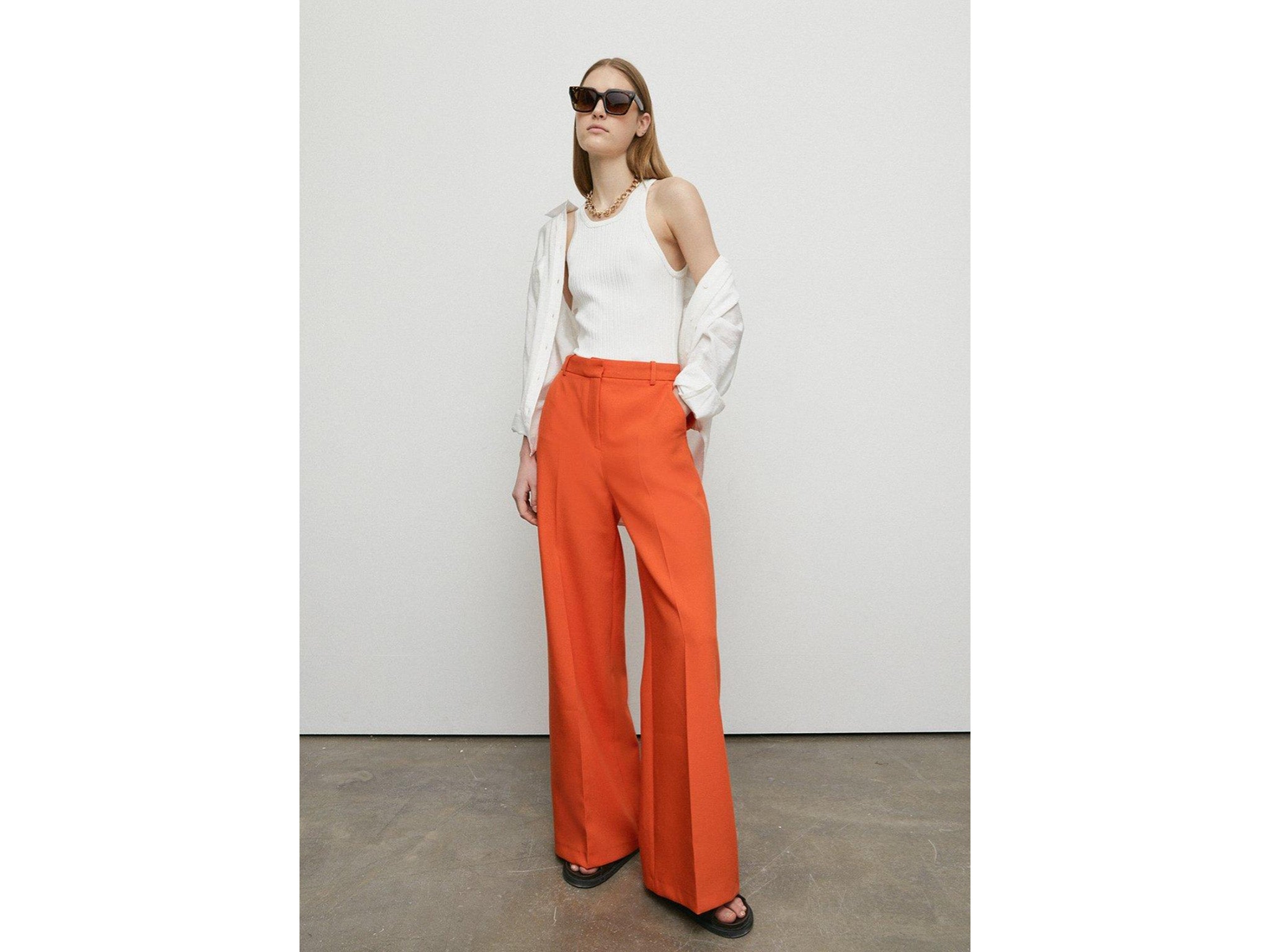 High waisted wide leg hotsell trousers uk